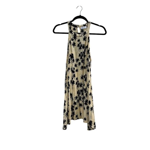 Fighting Eel Dresses & Skirts - Ava Sky Women's M Palm Tree Print Midi Dress Cream/Black Sleeveless